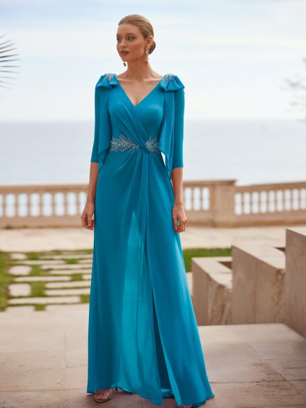 Abito azzurro manica corta Couture Club 2025