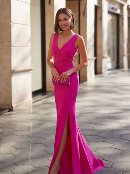 Abito lungo fucsia Marfil Rosa Clarà 2025